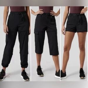 Athleta Womens Trekkie Convertible Hike 3 in 1 Pant Capri Short Black Size 20